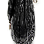 Shoulder Bag Lady Crystal Flap Crossbody Black Nappa Matelasse Leather