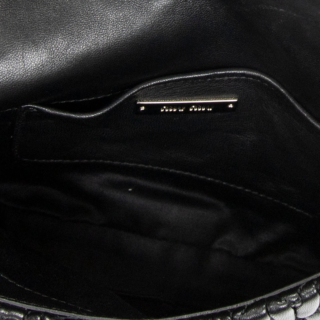 Shoulder Bag Lady Crystal Flap Crossbody Black Nappa Matelasse Leather