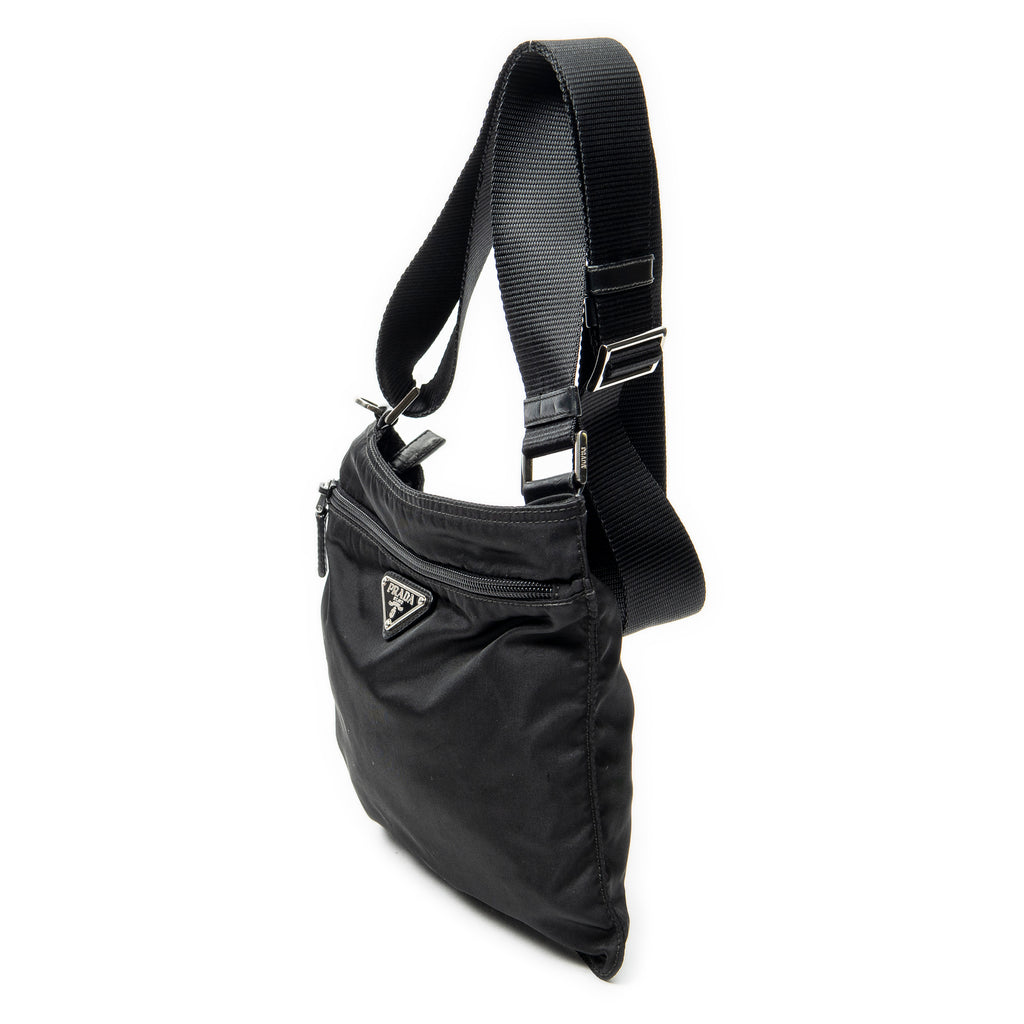 Shoulder Bag Small Crossbody Black Nylon Canvas