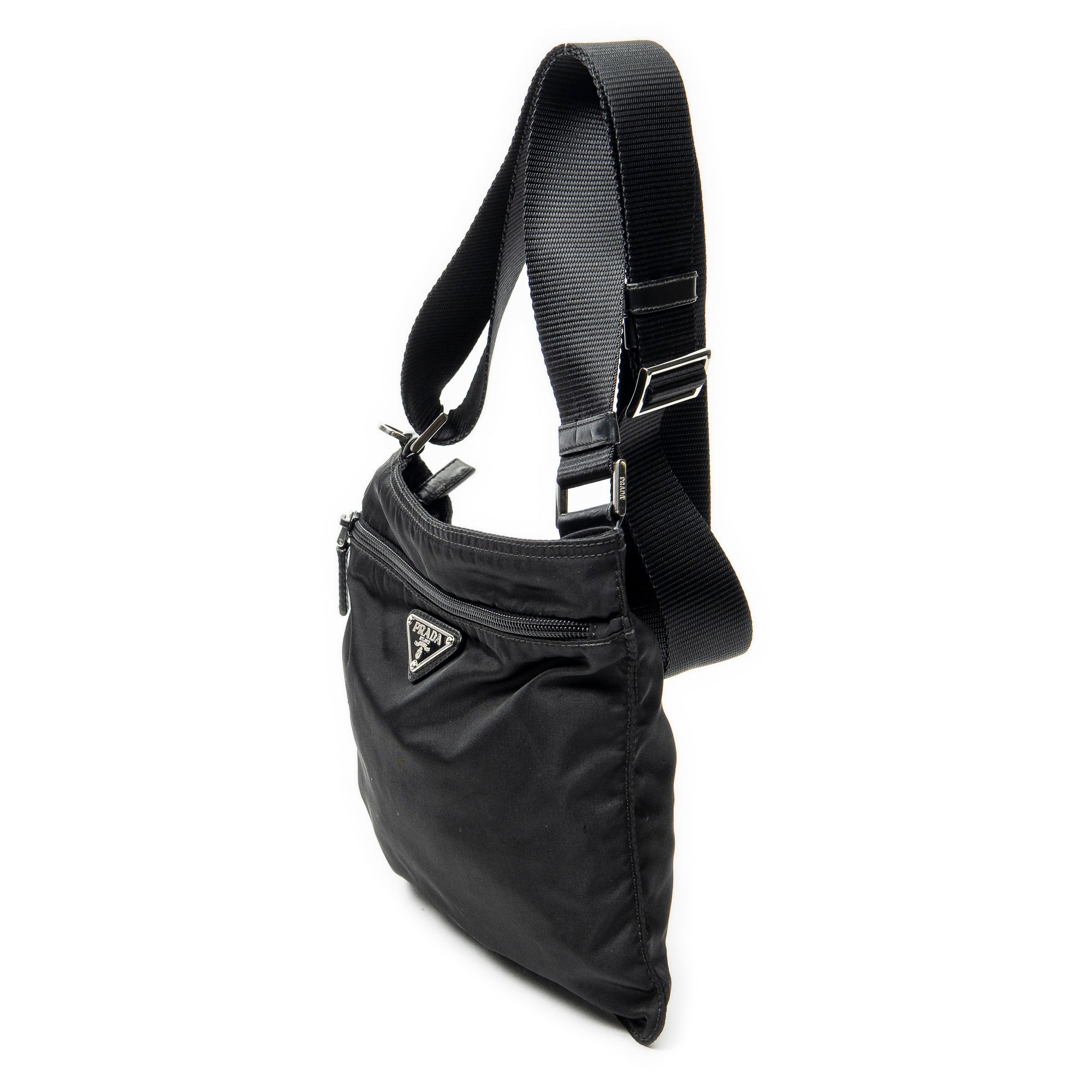 Shoulder Bag Small Crossbody Black Nylon Canvas