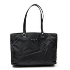 Shoulder Bag Small Tote Black Nylon Canvas