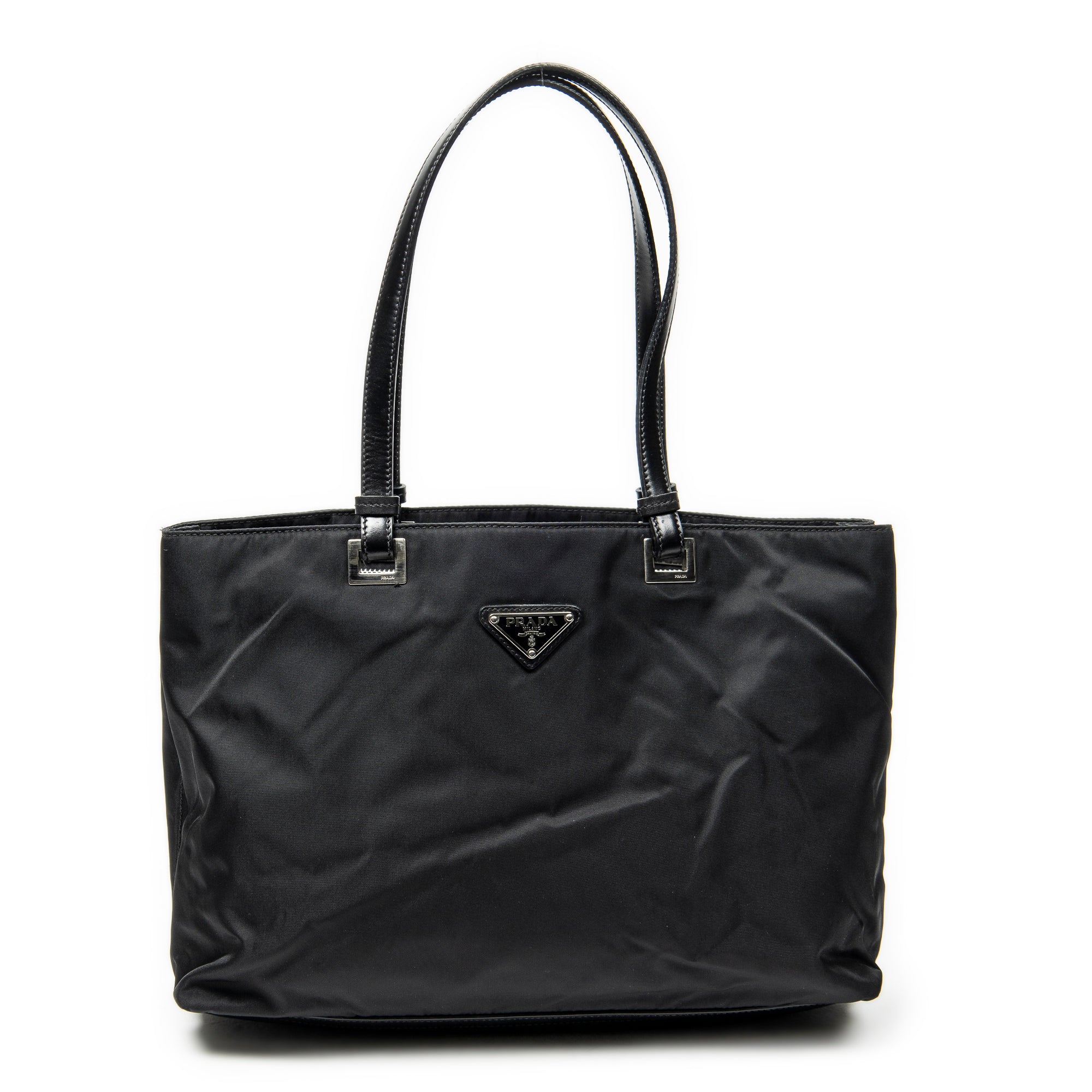 Shoulder Bag Small Tote Black Nylon Canvas