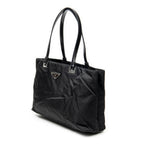 Shoulder Bag Small Tote Black Nylon Canvas