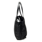 Shoulder Bag Small Tote Black Nylon Canvas