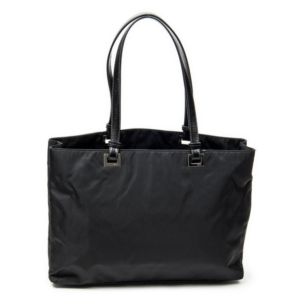 Shoulder Bag Small Tote Black Nylon Canvas