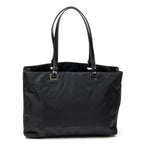 Shoulder Bag Small Tote Black Nylon Canvas