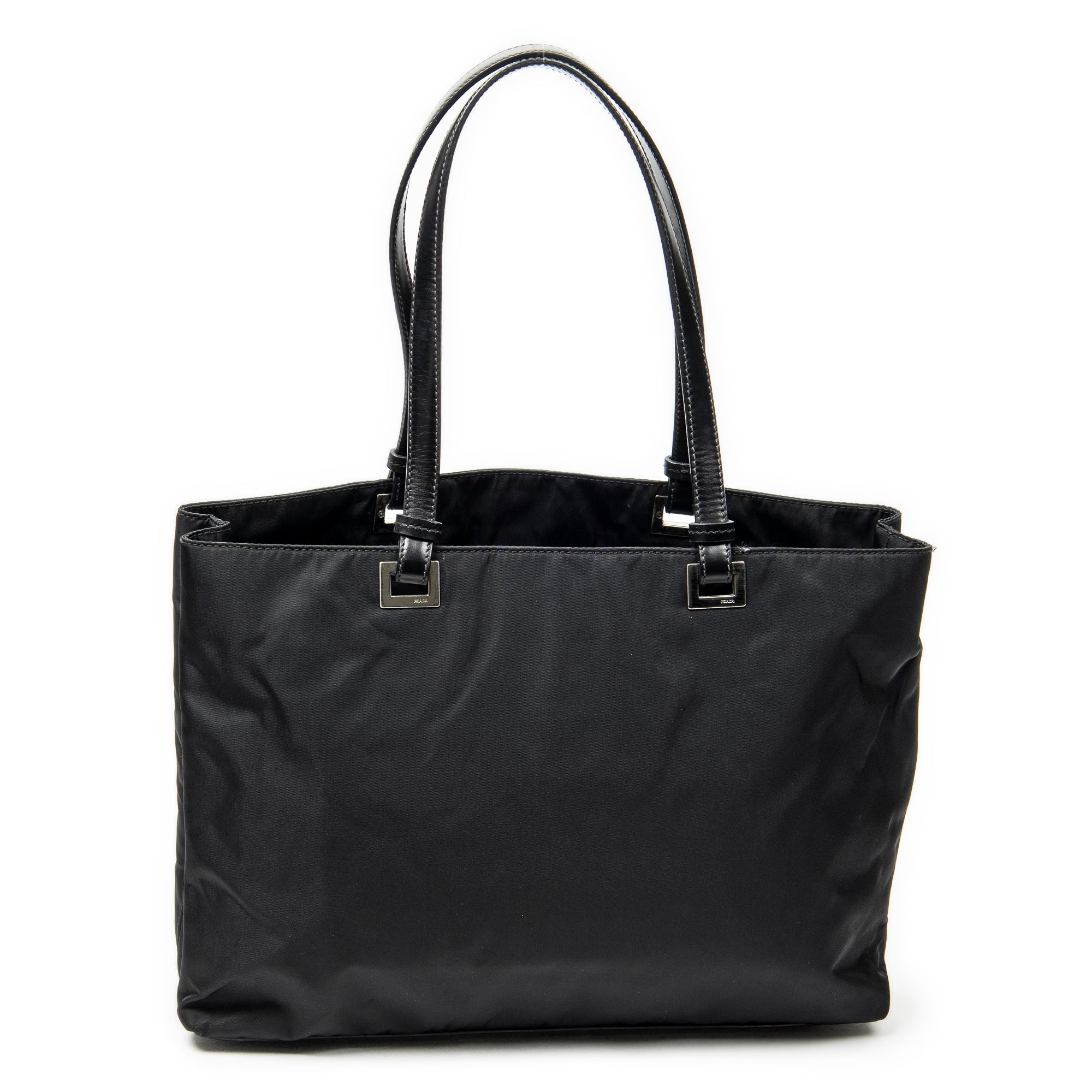 Shoulder Bag Small Tote Black Nylon Canvas