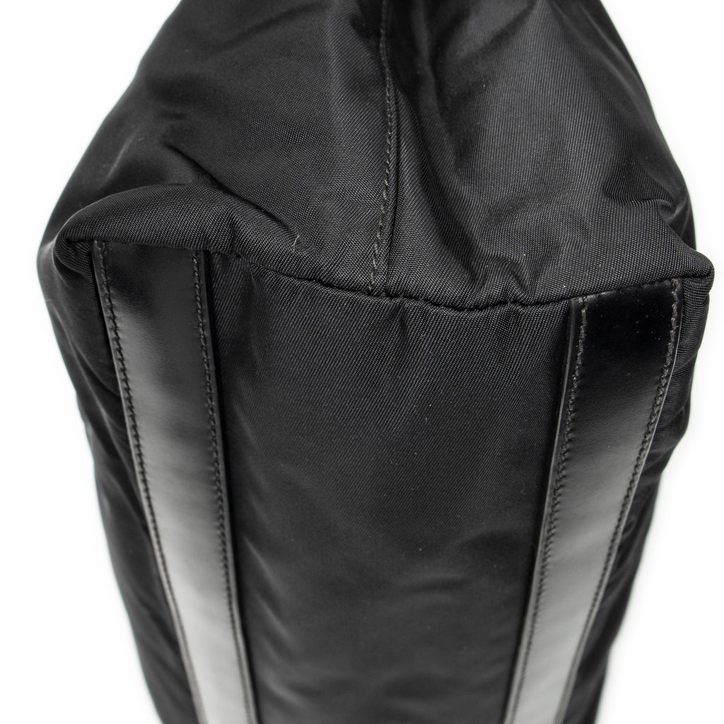 Shoulder Bag Small Tote Black Nylon Canvas