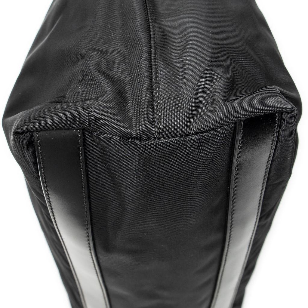 Shoulder Bag Small Tote Black Nylon Canvas