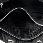 Shoulder Bag Small Tote Black Nylon Canvas