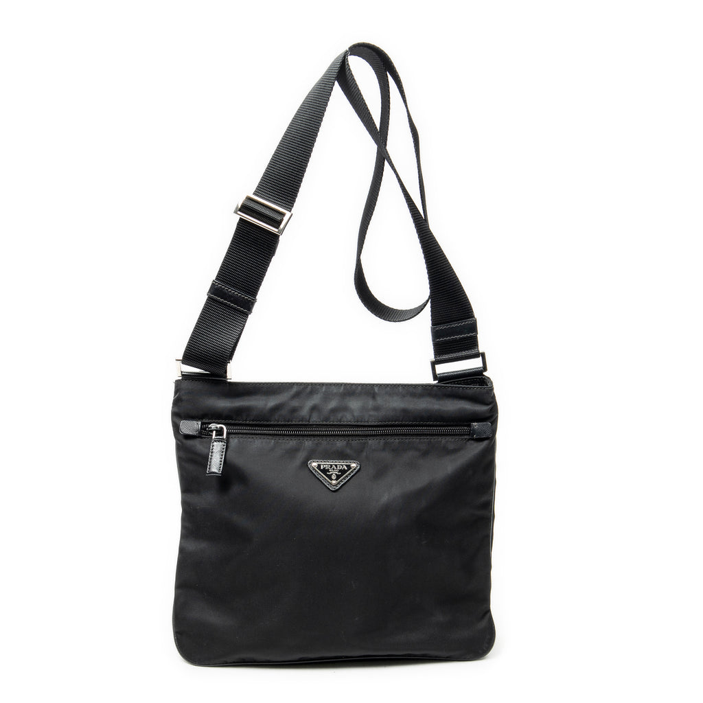 Shoulder Bag Medium Messenger Black Nylon Canvas