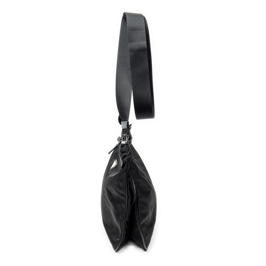 Shoulder Bag Medium Messenger Black Nylon Canvas