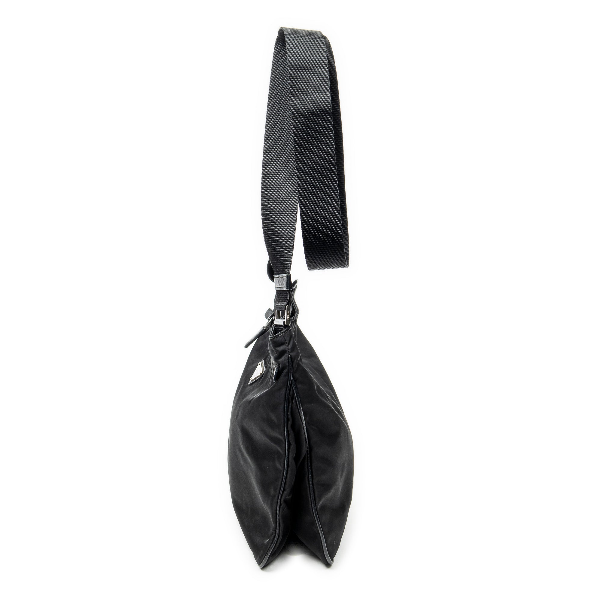 Shoulder Bag Medium Messenger Black Nylon Canvas