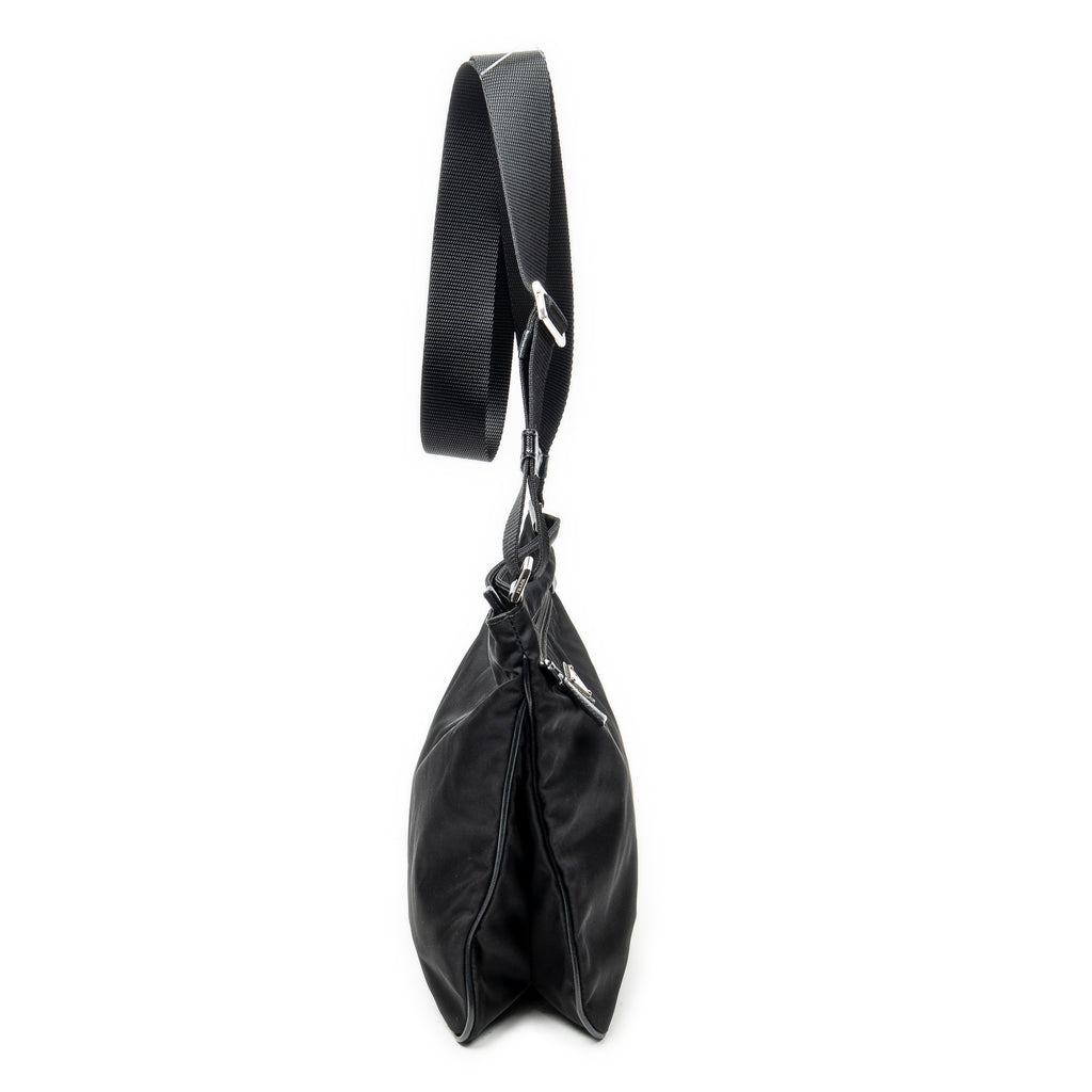 Shoulder Bag Medium Messenger Black Nylon Canvas