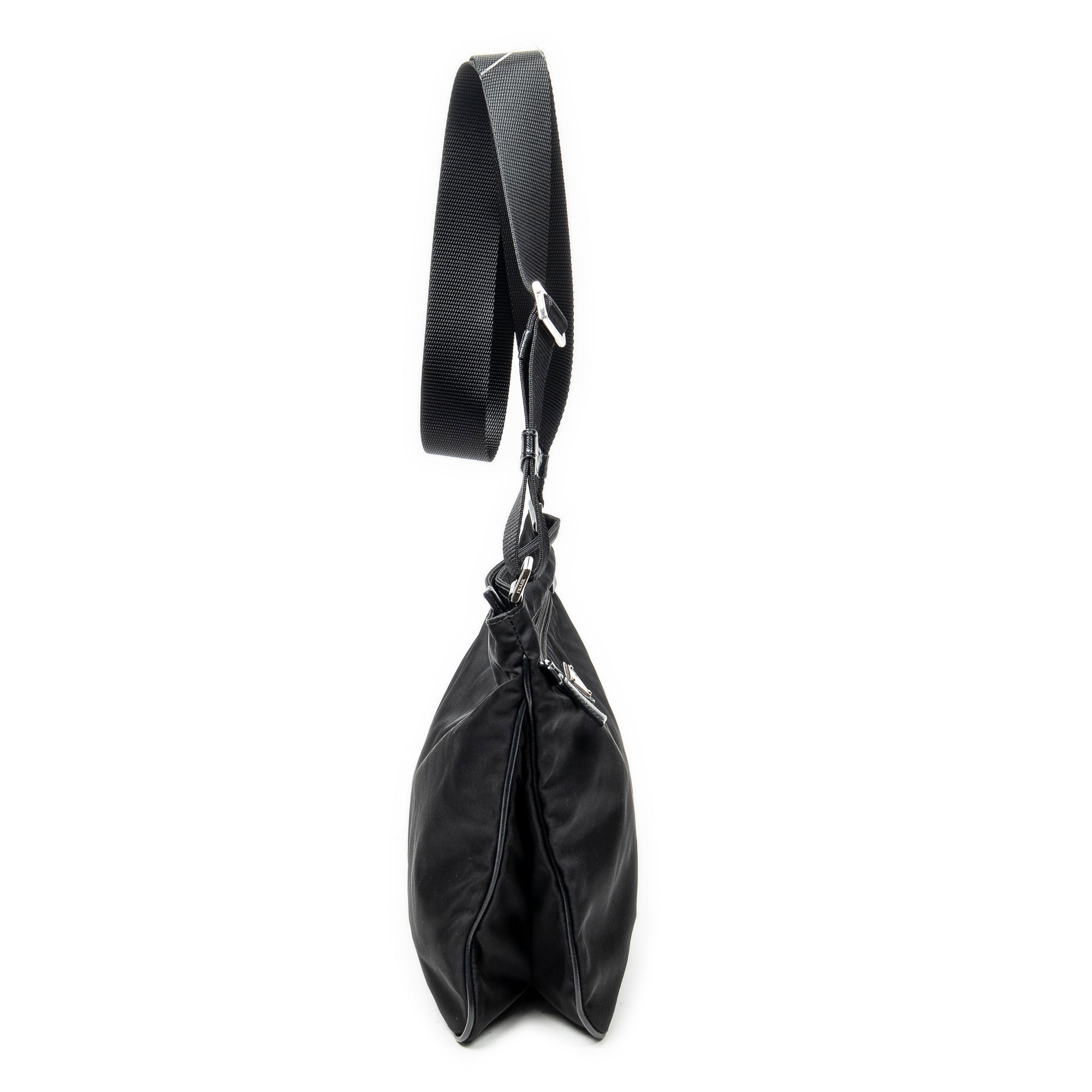 Shoulder Bag Medium Messenger Black Nylon Canvas