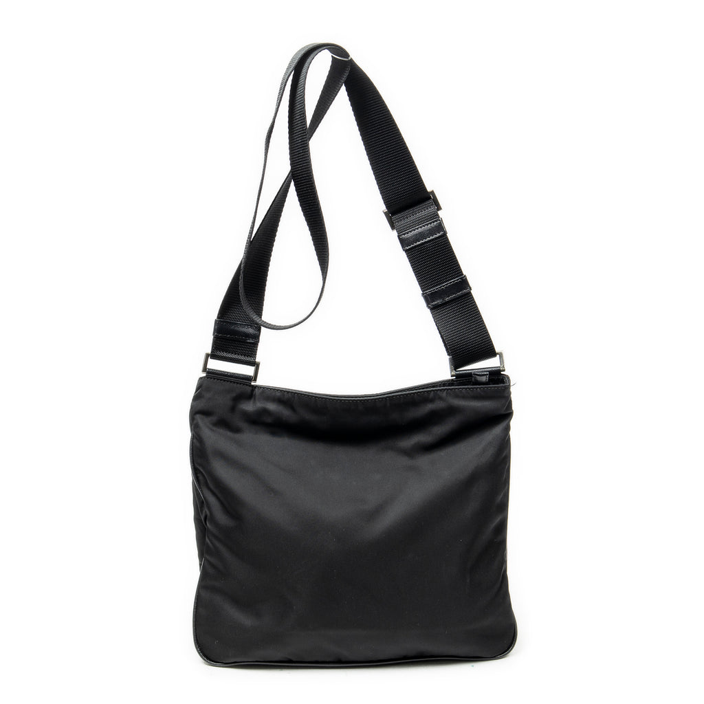 Shoulder Bag Medium Messenger Black Nylon Canvas
