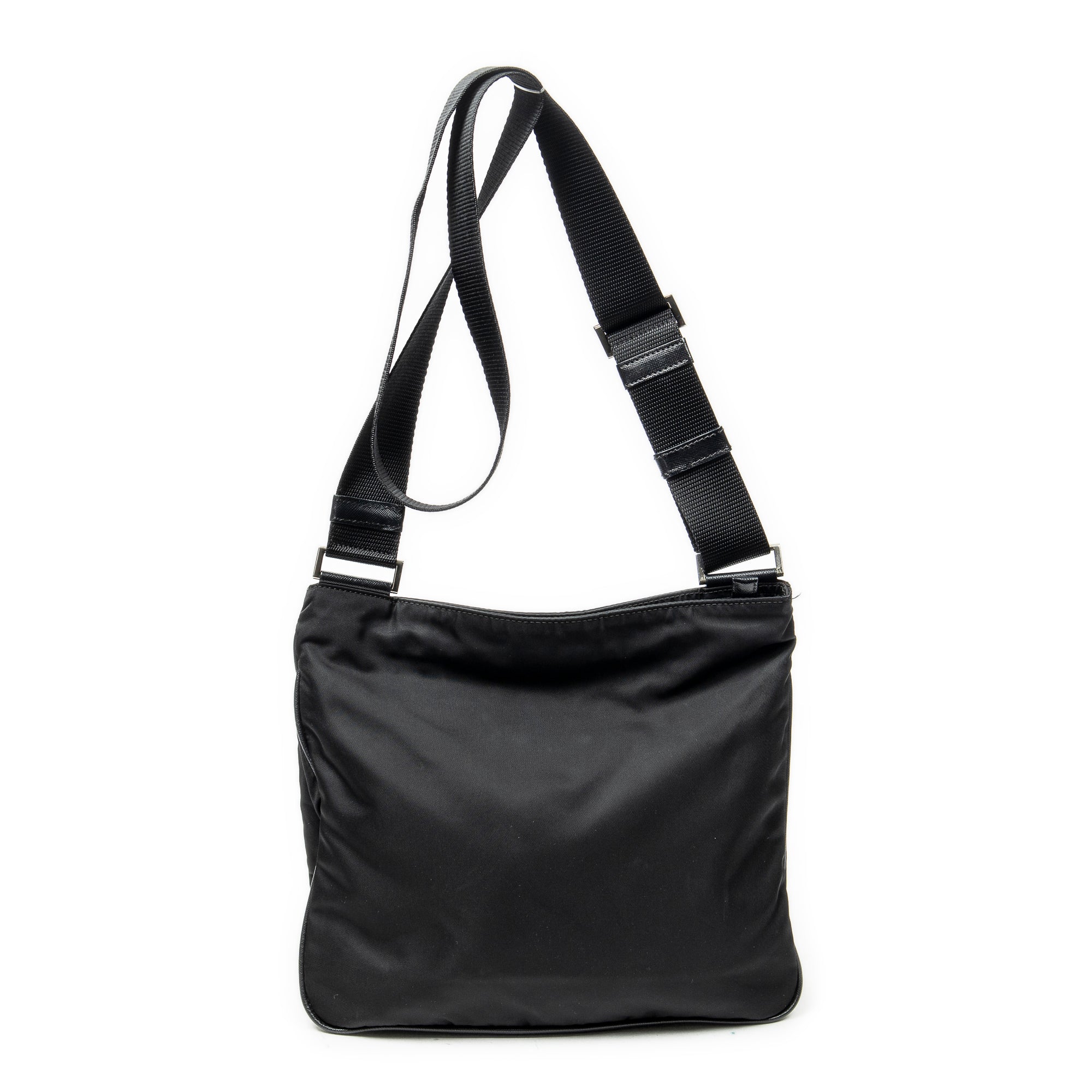 Shoulder Bag Medium Messenger Black Nylon Canvas