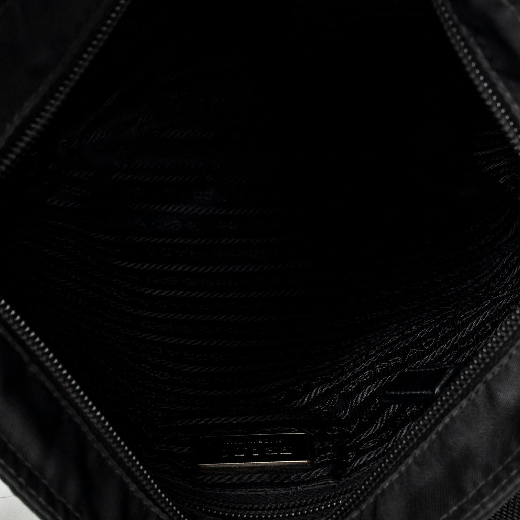 Shoulder Bag Medium Messenger Black Nylon Canvas