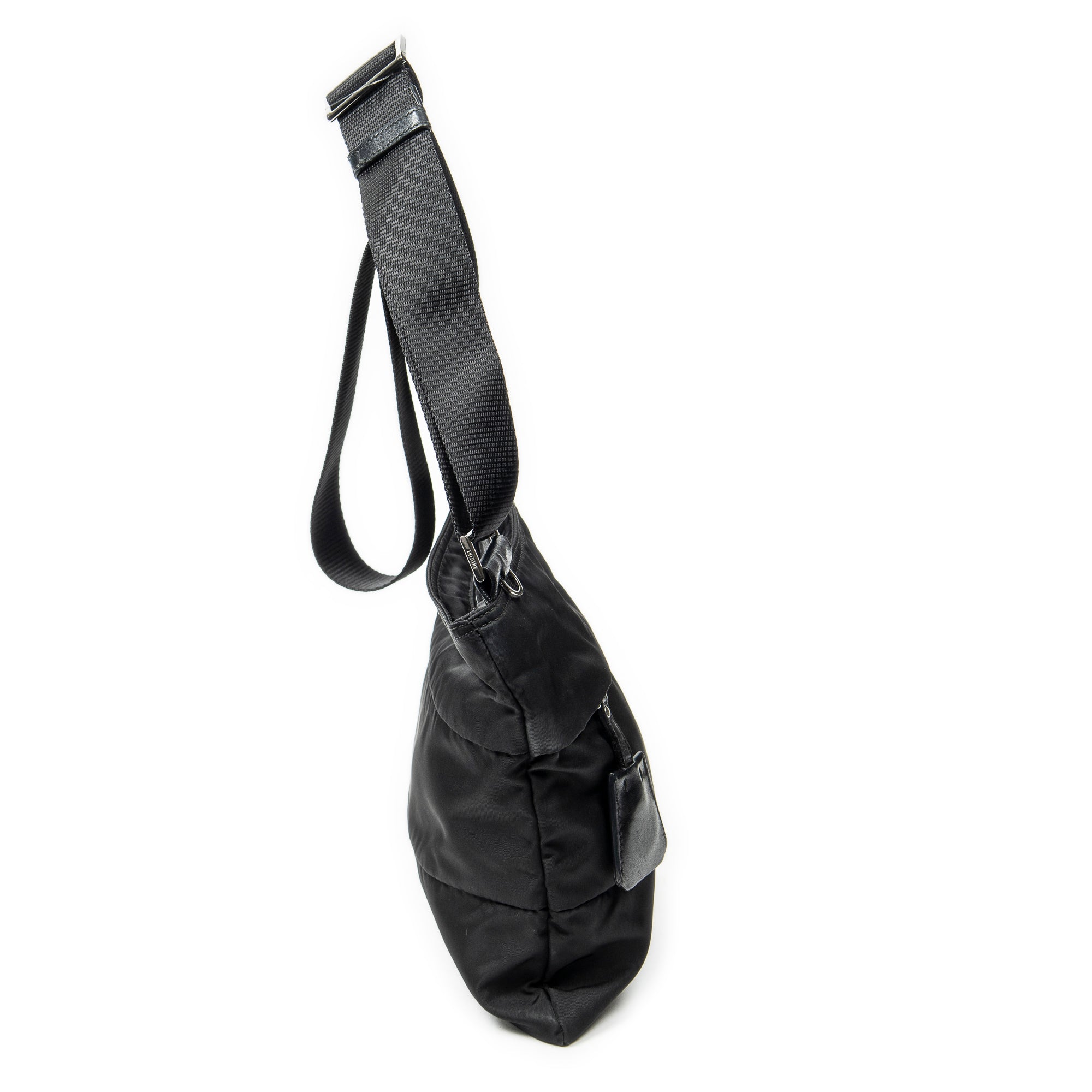 Shoulder Bag Square Crossbody Black Nylon Canvas