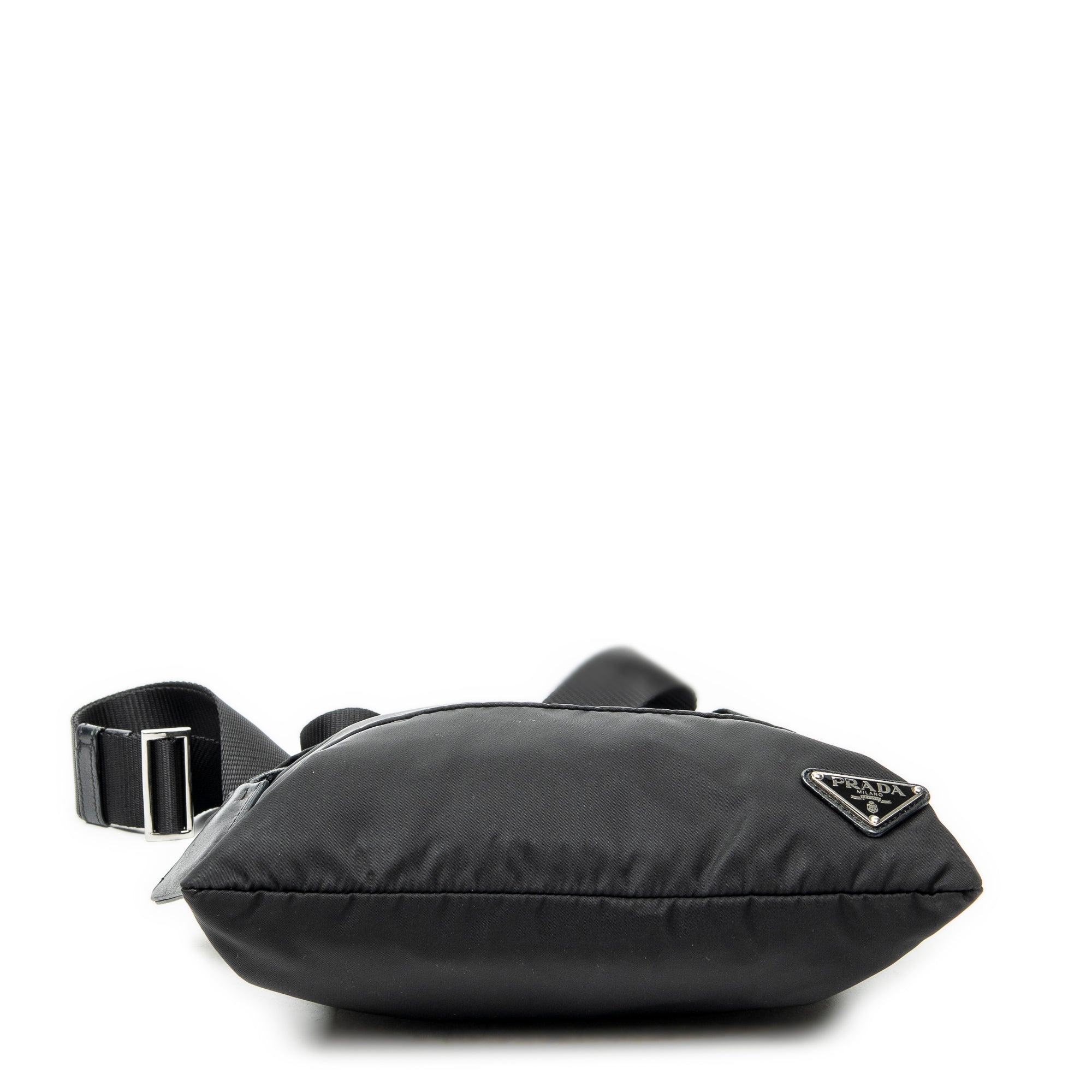 Shoulder Bag Square Crossbody Black Nylon Canvas