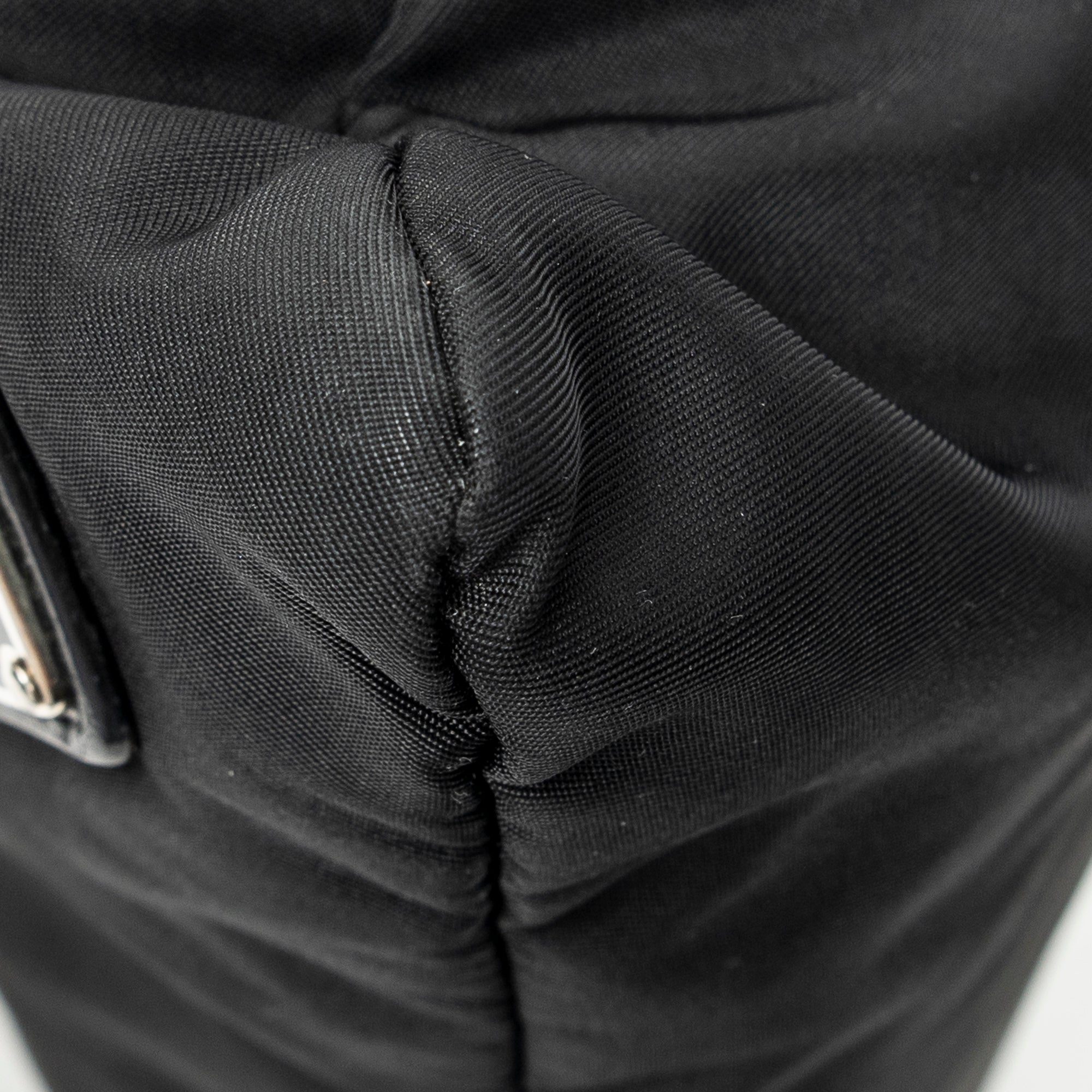Shoulder Bag Square Crossbody Black Nylon Canvas