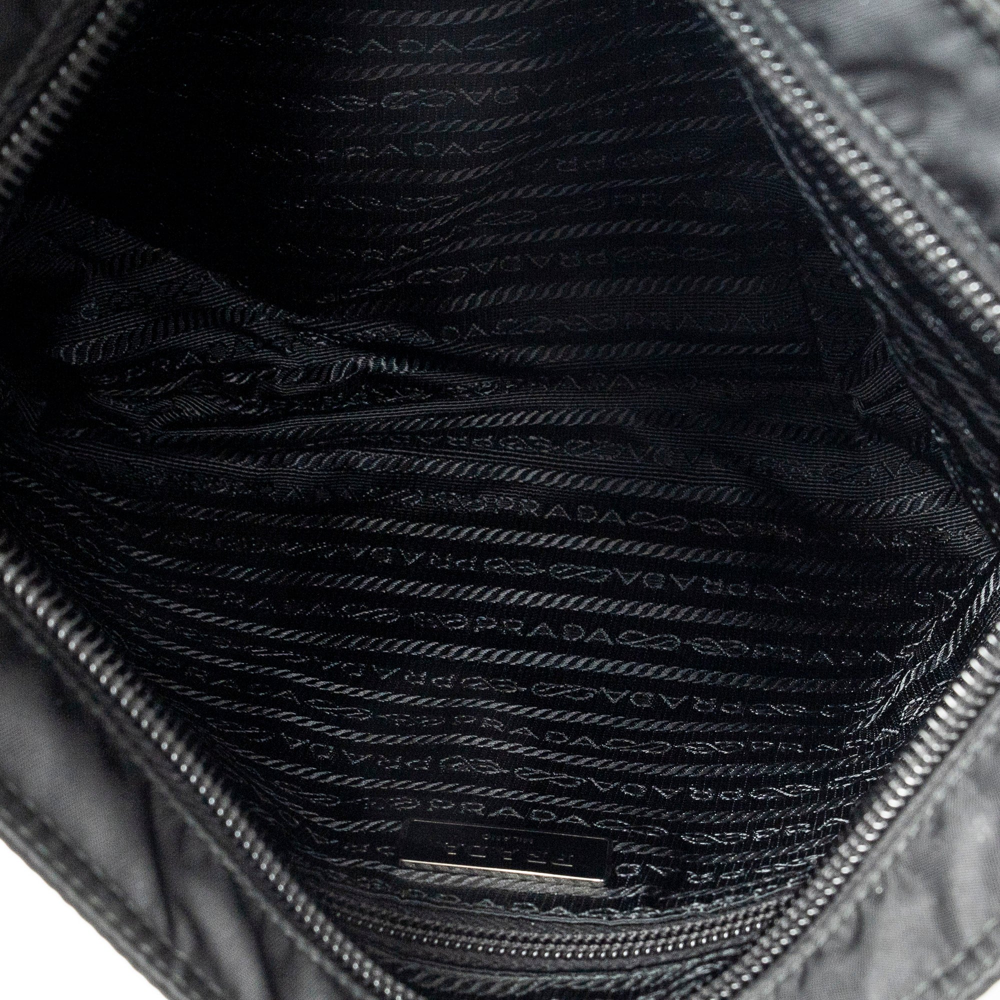 Shoulder Bag Square Crossbody Black Nylon Canvas