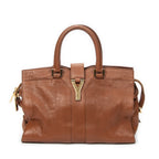 Handbag Small Classic Y Cabas Brown Calfskin Leather