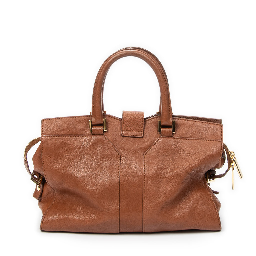 Handbag Small Classic Y Cabas Brown Calfskin Leather