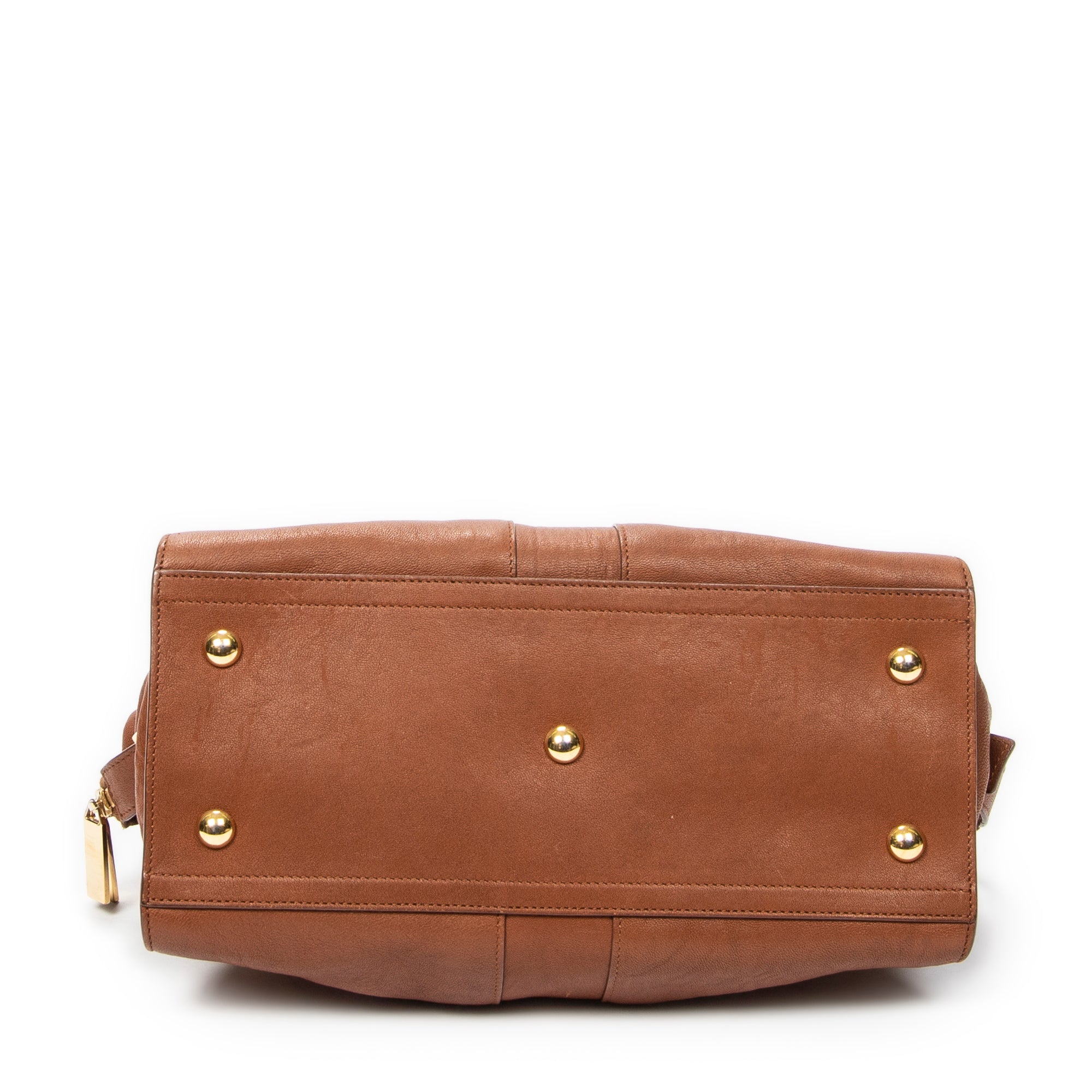 Handbag Small Classic Y Cabas Brown Calfskin Leather