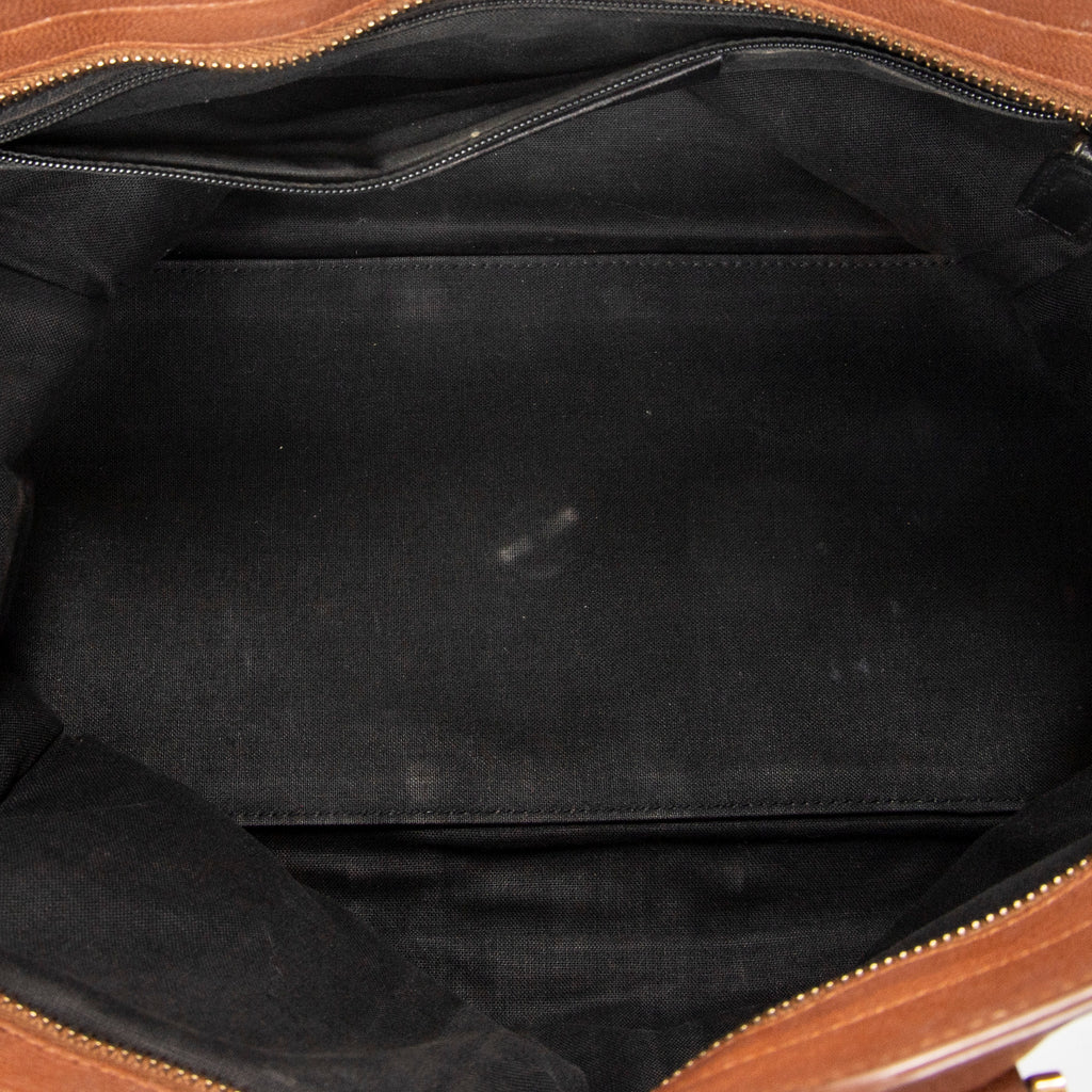Handbag Small Classic Y Cabas Brown Calfskin Leather