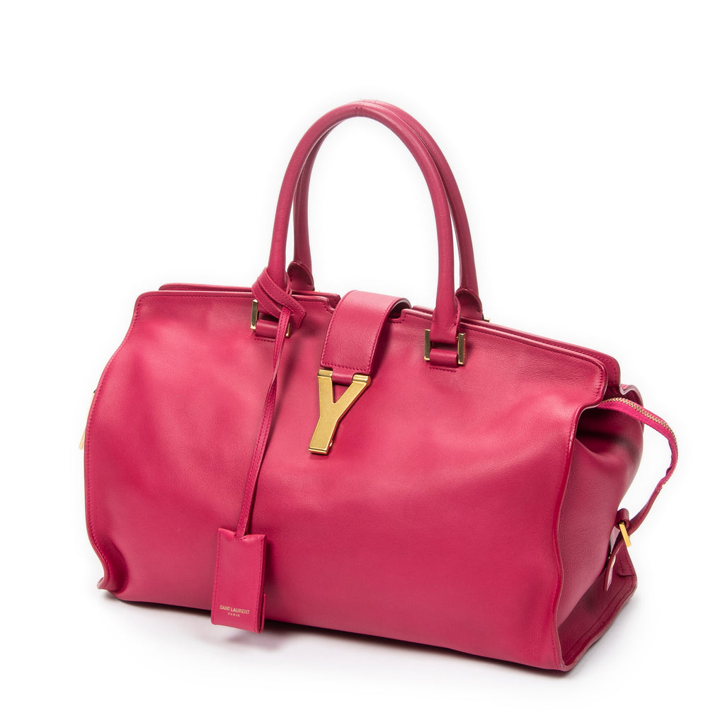 Handbag Medium Classic Y Cabas Fuchsia Calfskin Leather