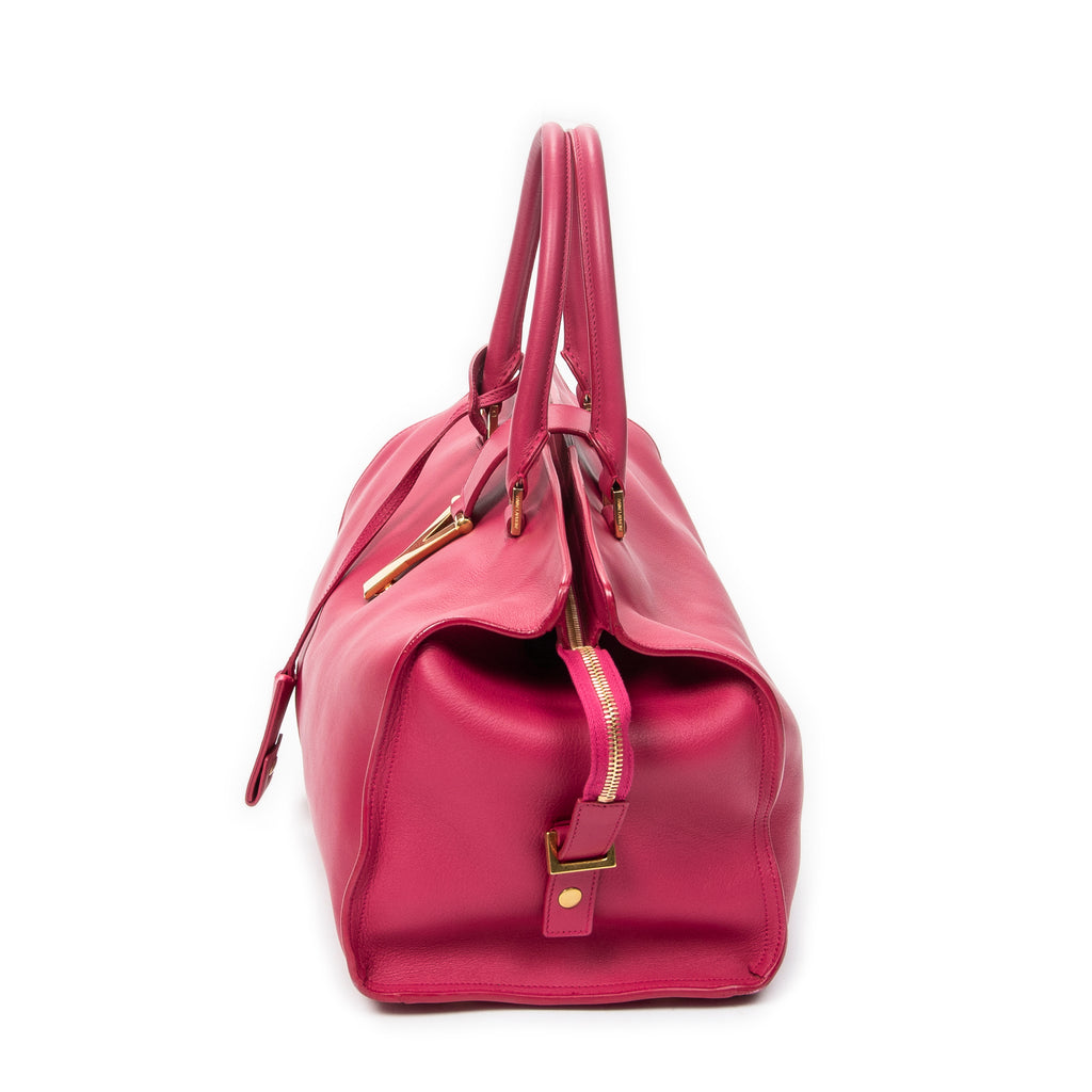 Handbag Medium Classic Y Cabas Fuchsia Calfskin Leather