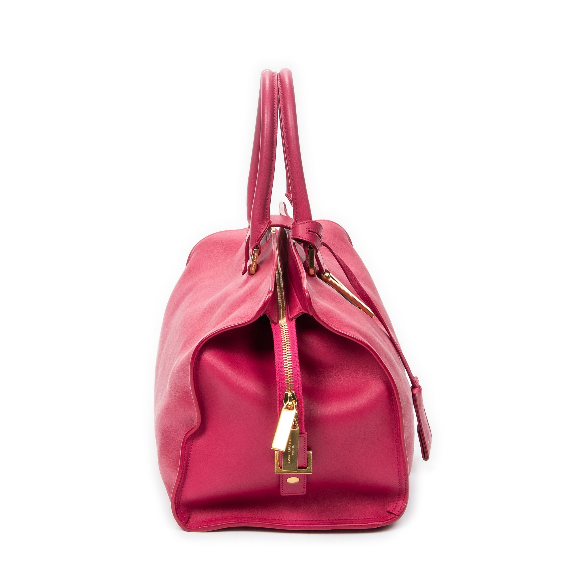 Handbag Medium Classic Y Cabas Fuchsia Calfskin Leather