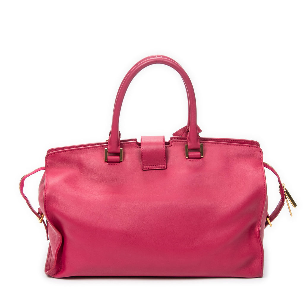 Handbag Medium Classic Y Cabas Fuchsia Calfskin Leather