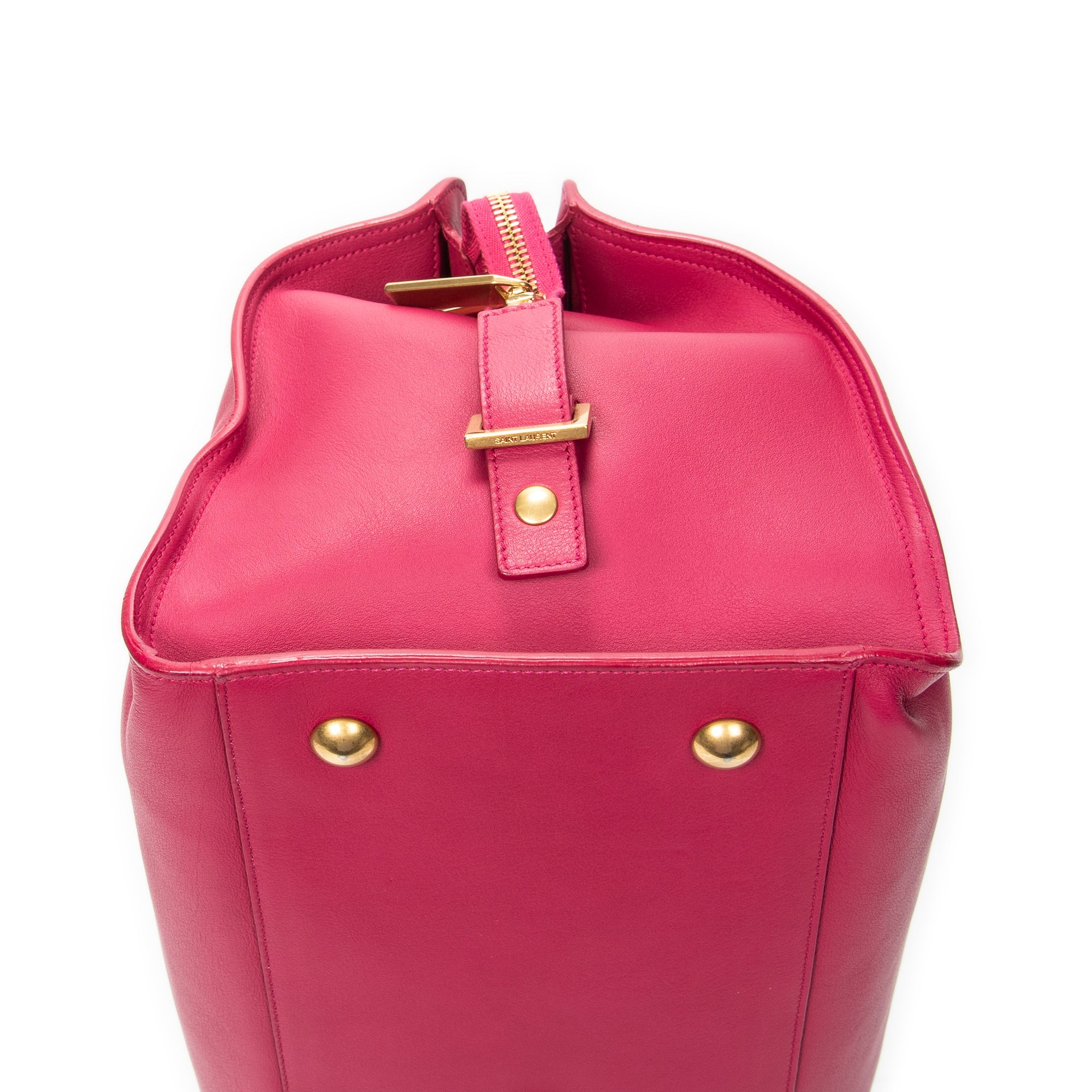 Handbag Medium Classic Y Cabas Fuchsia Calfskin Leather