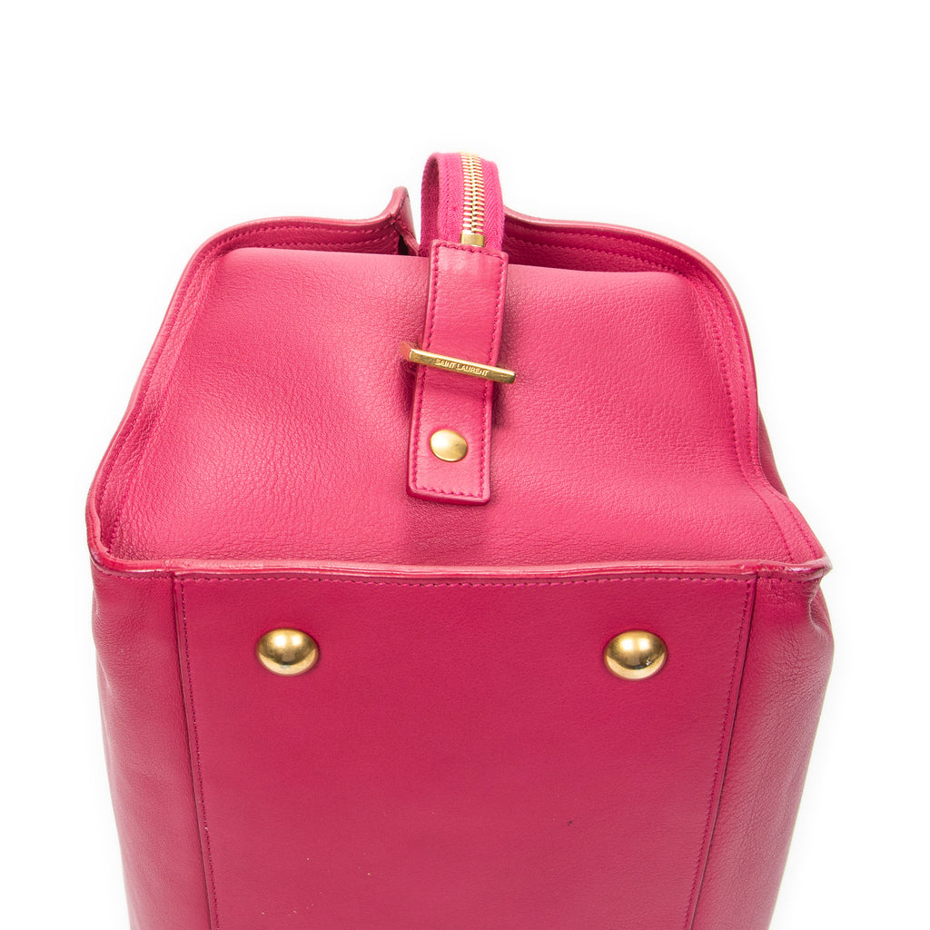 Handbag Medium Classic Y Cabas Fuchsia Calfskin Leather