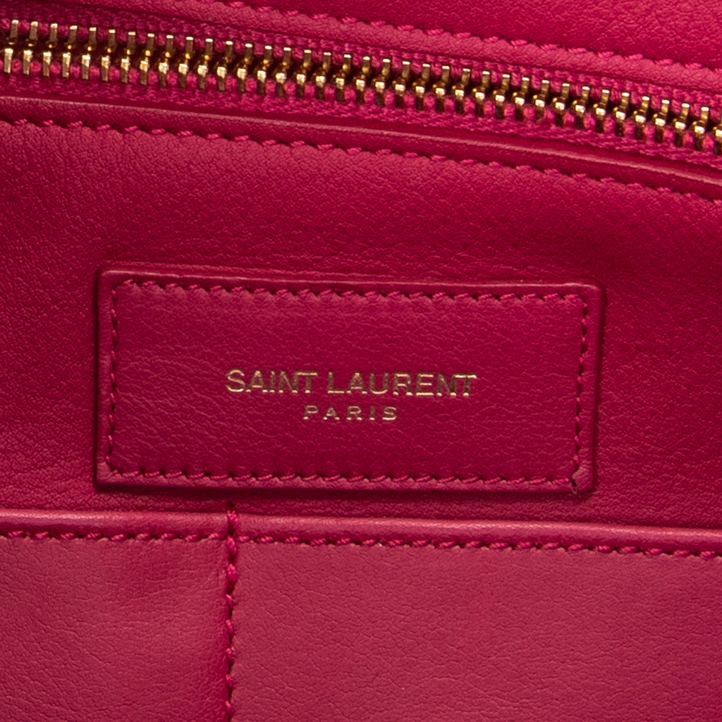 Handbag Medium Classic Y Cabas Fuchsia Calfskin Leather