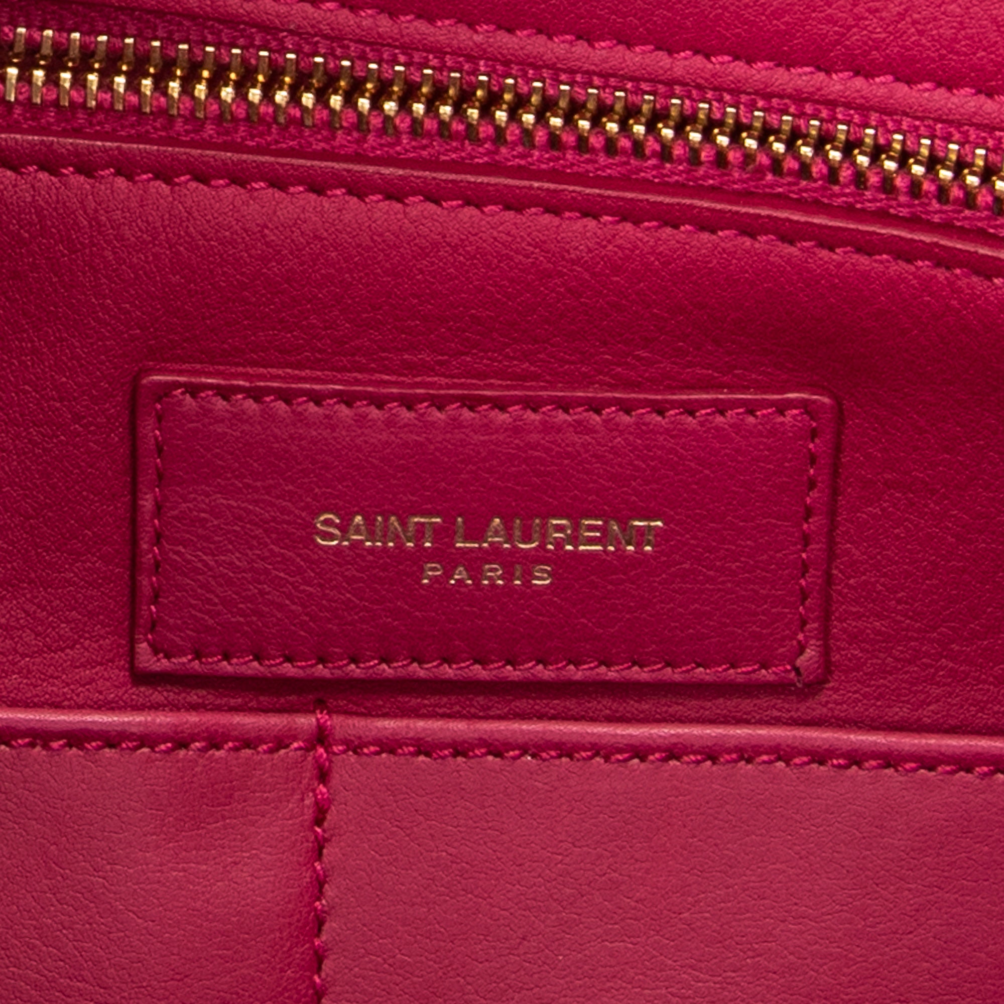 Handbag Medium Classic Y Cabas Fuchsia Calfskin Leather