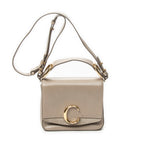 Shoulder Bag Small C Crossbody Taupe Calfskin Leather