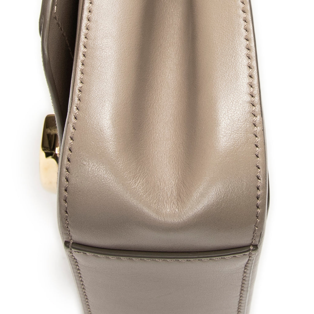 Shoulder Bag Small C Crossbody Taupe Calfskin Leather