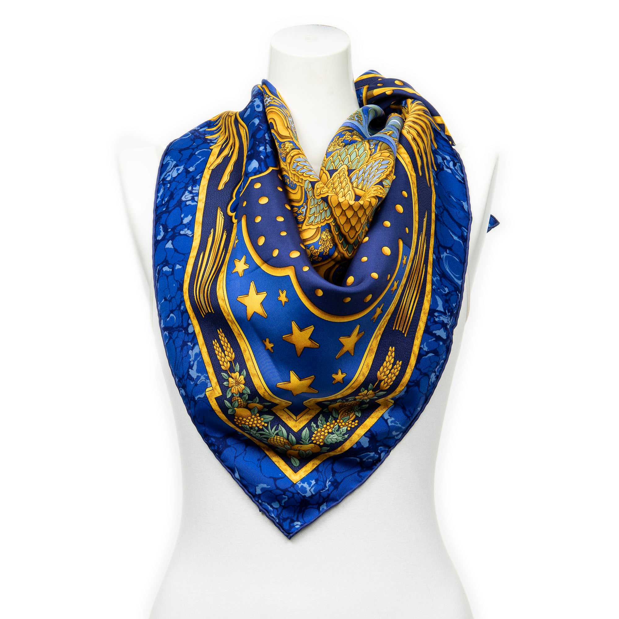 Scarf Scarf Blue 100% Twill Silk