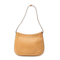 Shoulder Bag Zip Hobo Tan Grained Calfskin Leather