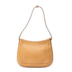 Shoulder Bag Zip Hobo Tan Grained Calfskin Leather