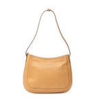 Shoulder Bag Zip Hobo Tan Grained Calfskin Leather