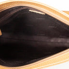 Shoulder Bag Zip Hobo Tan Grained Calfskin Leather