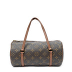 Handbag Papillon 26 Brown Monogram Canvas