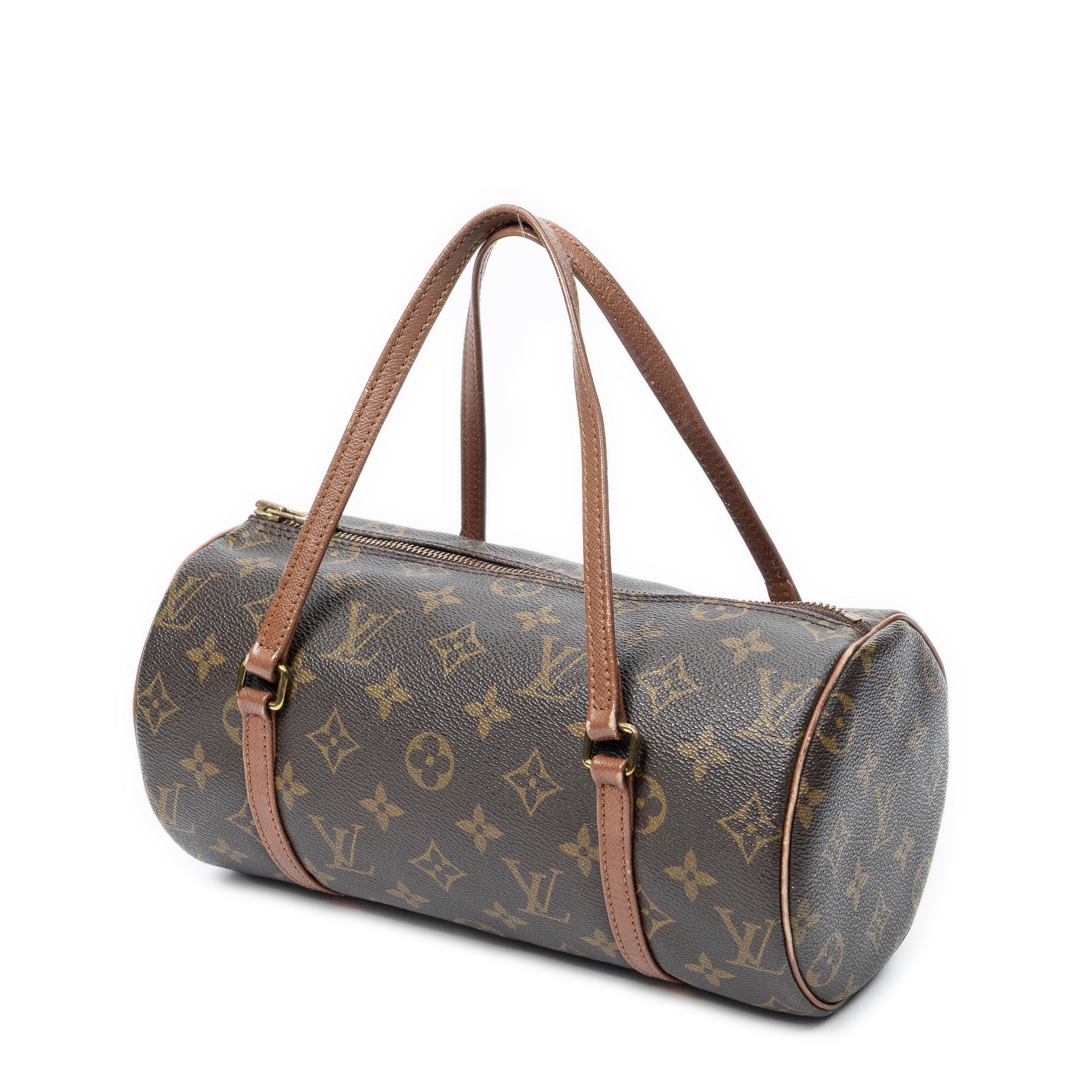 Handbag Papillon 26 Brown Monogram Canvas
