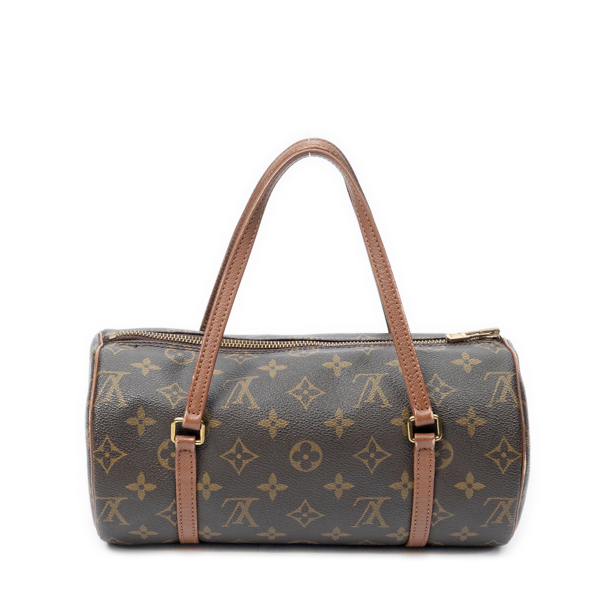 Handbag Papillon 26 Brown Monogram Canvas