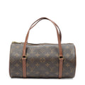 Handbag Papillon 26 Brown Monogram Canvas