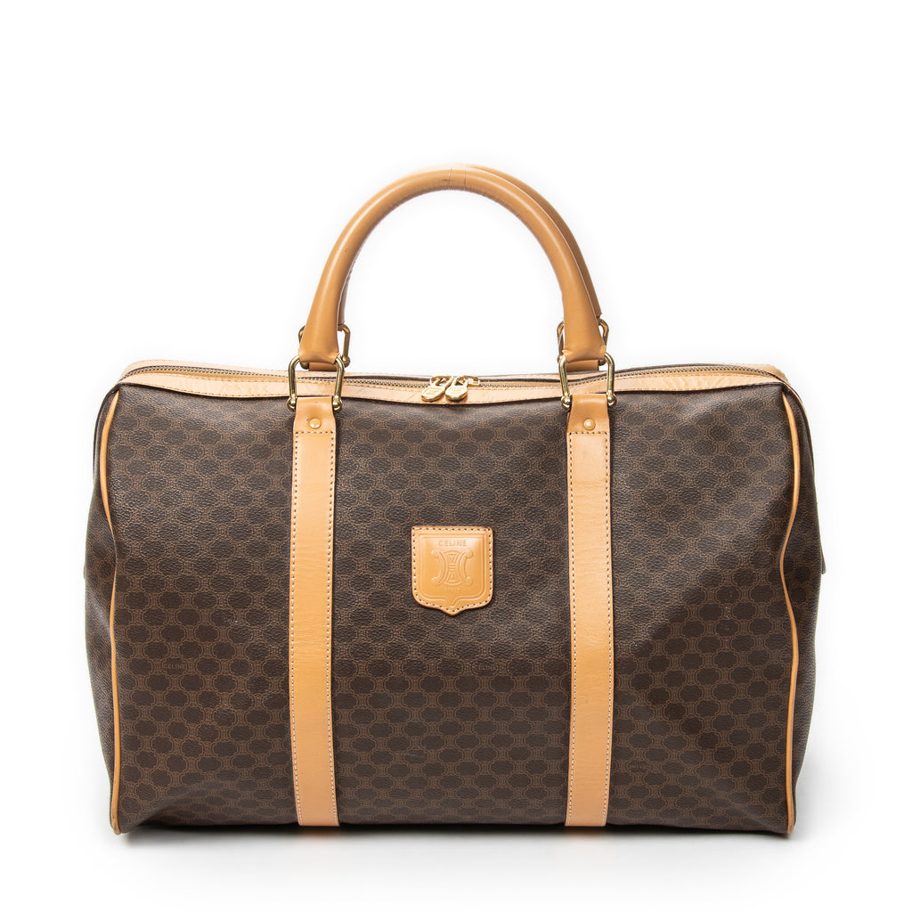 Travel Bag Vintage Medium Travel Boston Beige Macadam Coated Canvas
